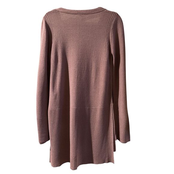 Free People Women's Criss Cross Hi-low Long Line Knit Tunic Sweater Mauve Small - Picture 5 of 8